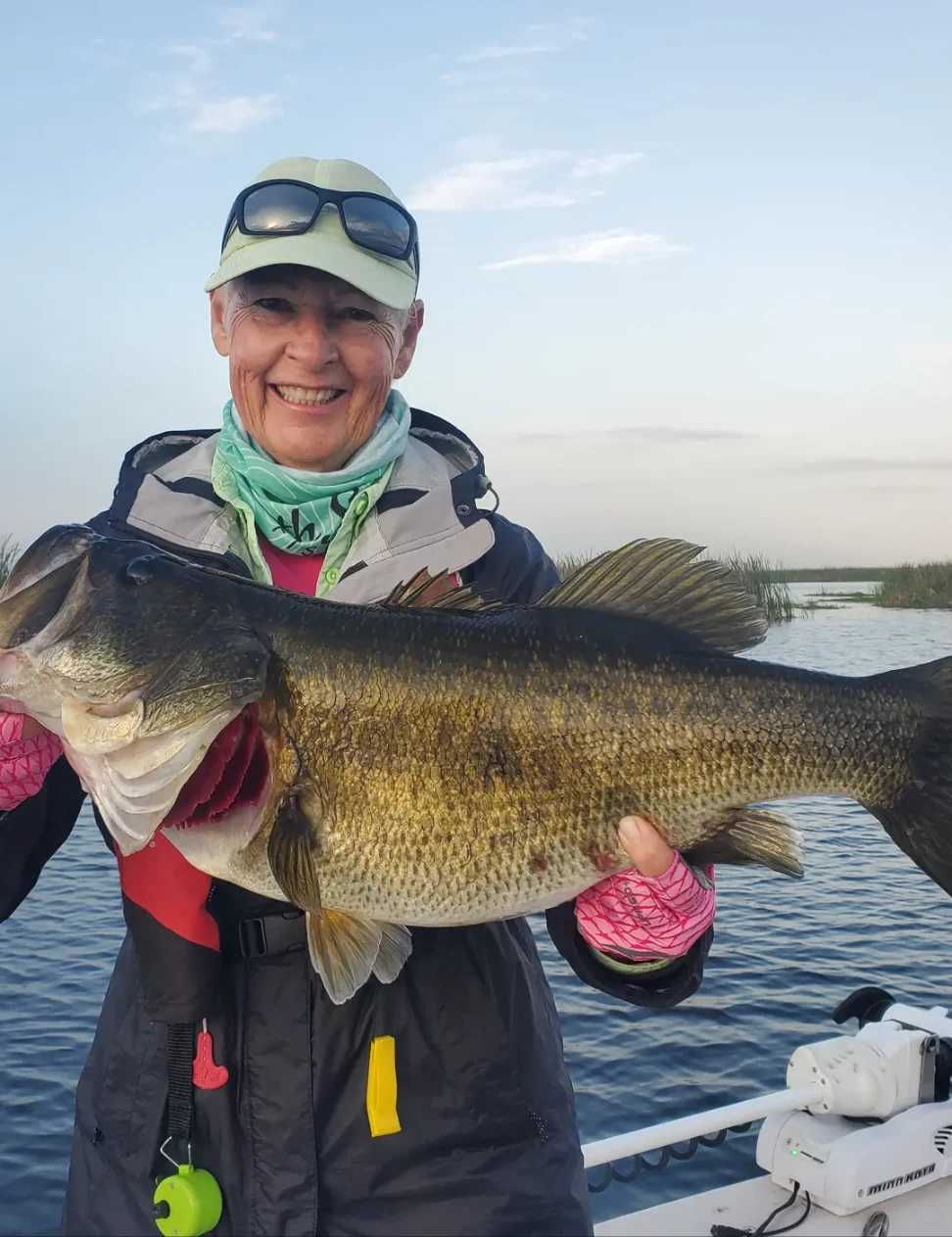 Largemouth bass caught in Kissimmee on the 22ft Pathfinder