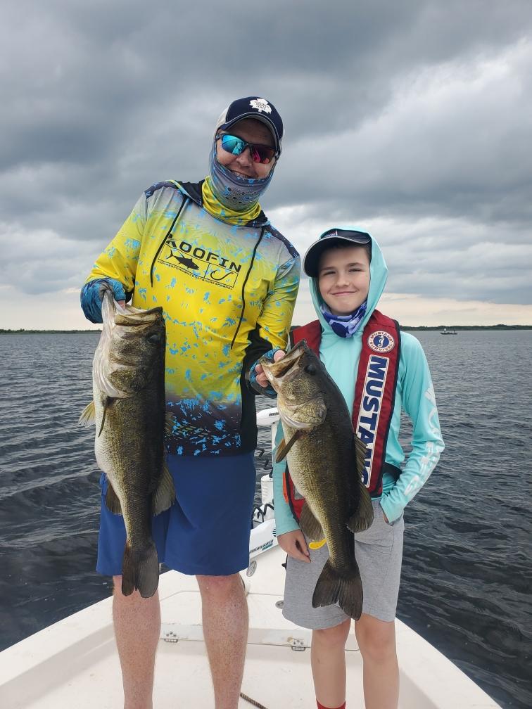 Two largemouth bass caught on fishing trip in Kissimmee